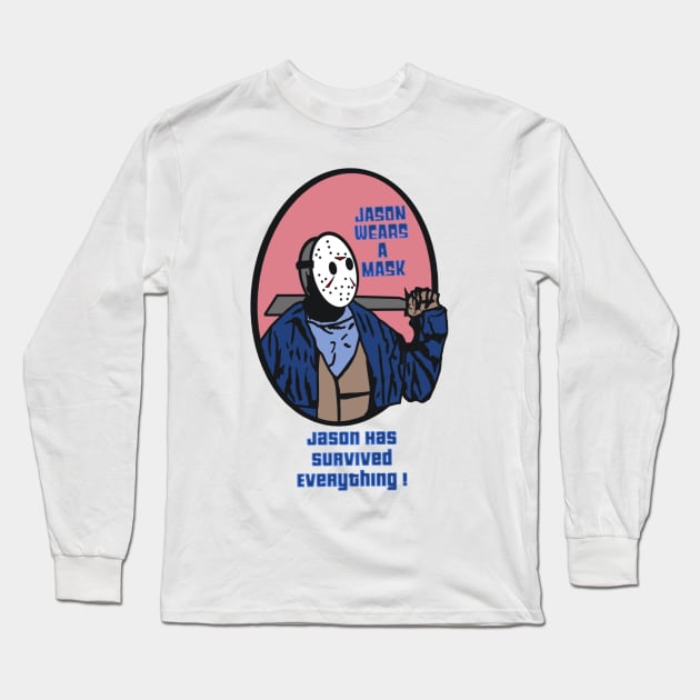 Jason Wears A Mask Long Sleeve T-Shirt by RG Illustration